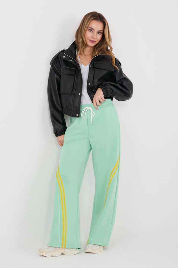 Green Tracksuit Trousers in Pants, Trousers, Shorts with Spandex, Polyester and Viscose