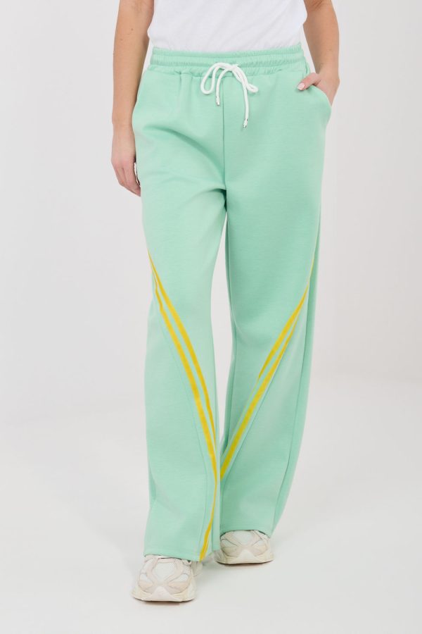 Green Tracksuit Trousers in Pants, Trousers, Shorts with Spandex, Polyester and Viscose