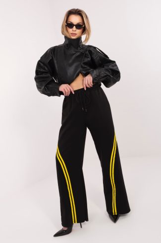 Black Tracksuit Trousers in Pants, Trousers, Shorts with Spandex, Polyester and Viscose