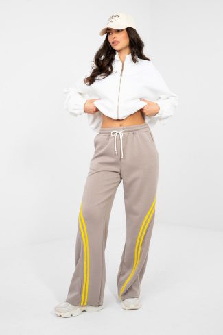 Beige Tracksuit Trousers in Pants, Trousers, Shorts with Spandex, Polyester and Viscose