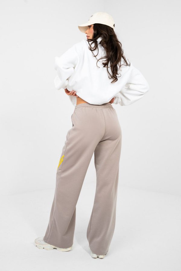 Beige Tracksuit Trousers in Pants, Trousers, Shorts with Spandex, Polyester and Viscose