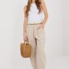 Beige Corduroy Trousers in Pants, Trousers, Shorts with Cotton and Spandex