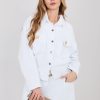 White Corduroy Jacket in Women`s Coats, Jackets with Cotton and Spandex