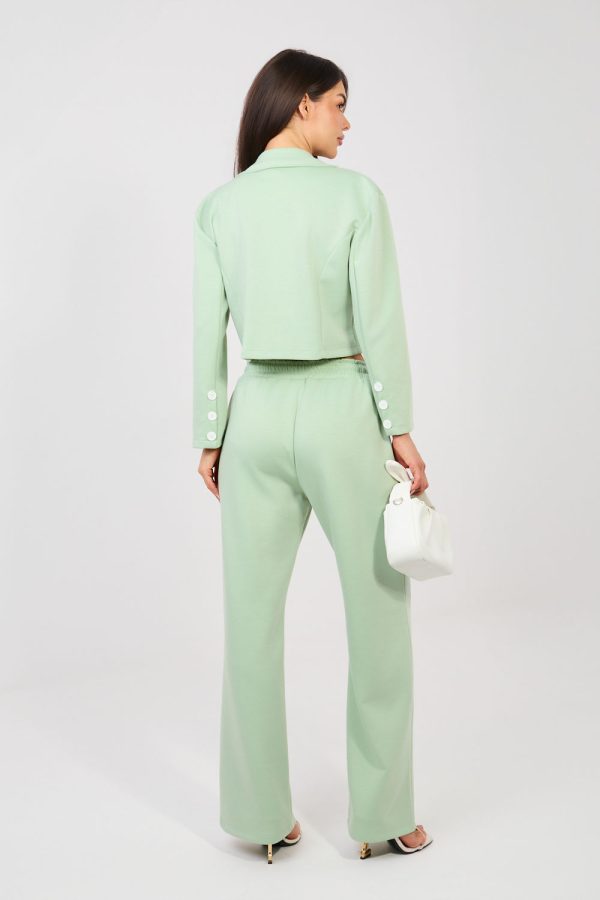 Green Set in Pants, Trousers, Shorts with Spandex, Polyester and Viscose