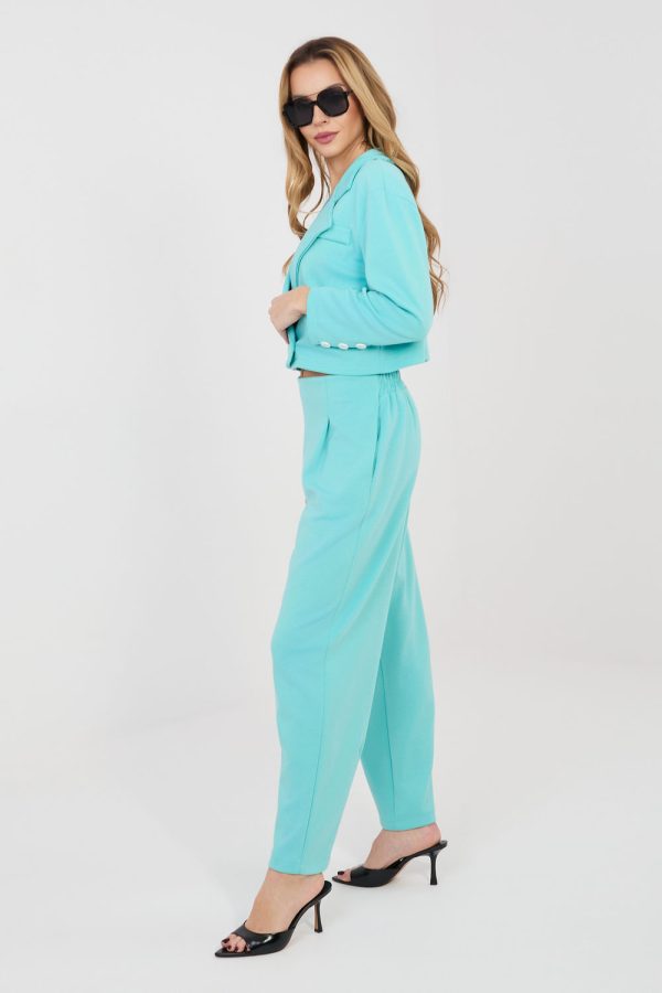 Blue Set in Pants, Trousers, Shorts with Spandex, Polyester and Viscose