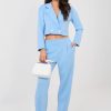Blue Set in Pants, Trousers, Shorts with Spandex, Polyester and Viscose