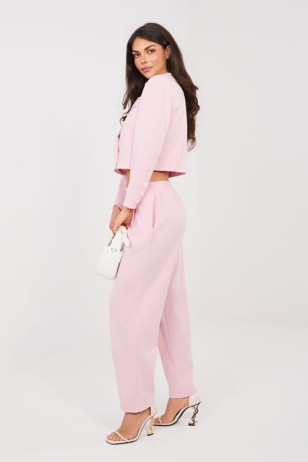 Pink Set in Pants, Trousers, Shorts with Spandex, Polyester and Viscose