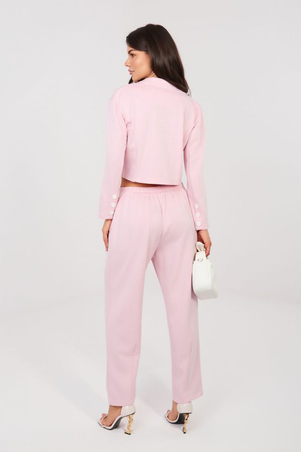 Pink Set in Pants, Trousers, Shorts with Spandex, Polyester and Viscose