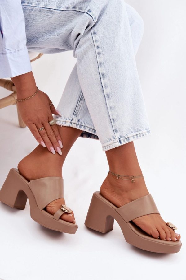 beige Heeled sandals model 225377 Step in style