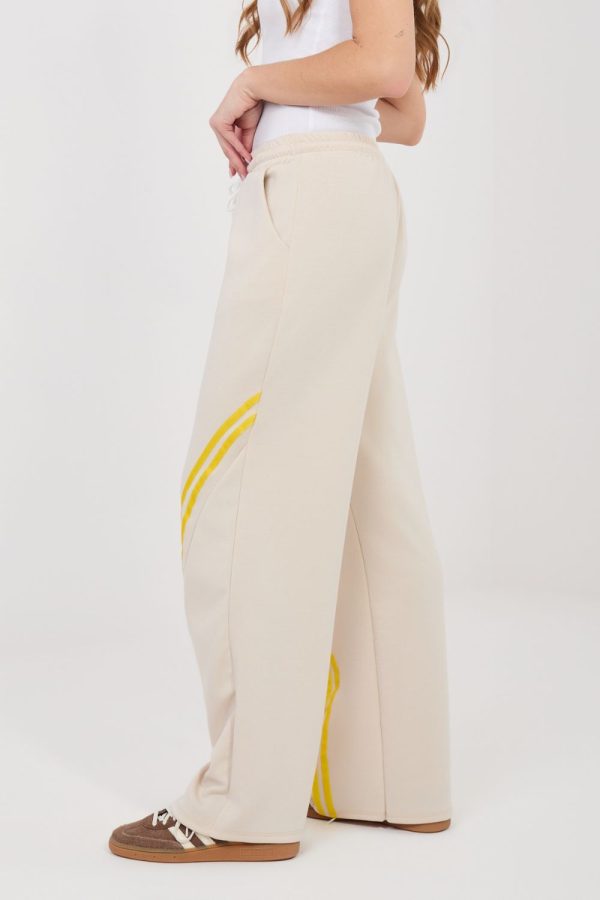 Beige Tracksuit Trousers in Pants, Trousers, Shorts with Spandex, Polyester and Viscose