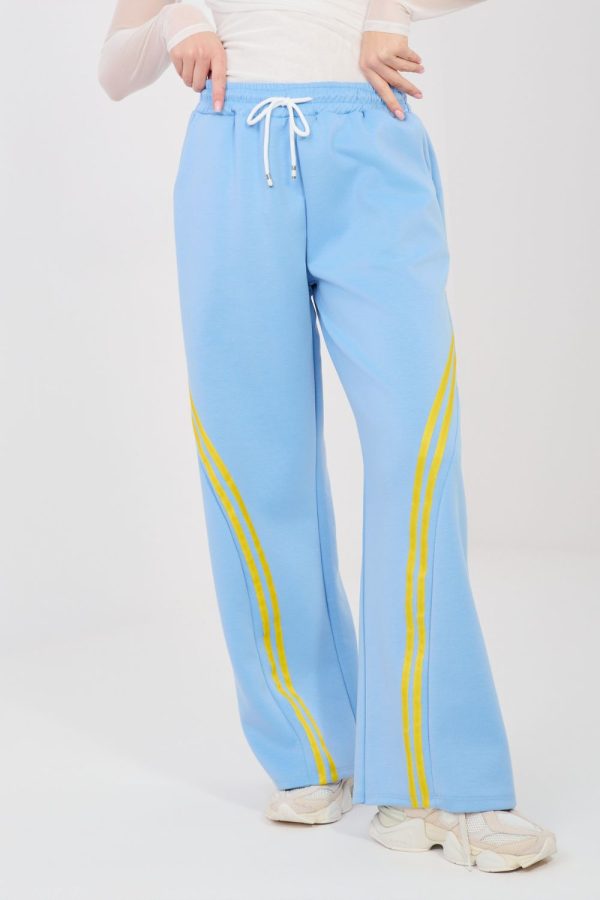 Blue Tracksuit Trousers in Pants, Trousers, Shorts with Spandex, Polyester and Viscose