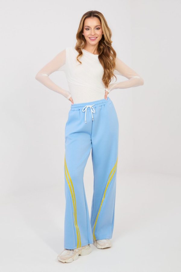 Blue Tracksuit Trousers in Pants, Trousers, Shorts with Spandex, Polyester and Viscose