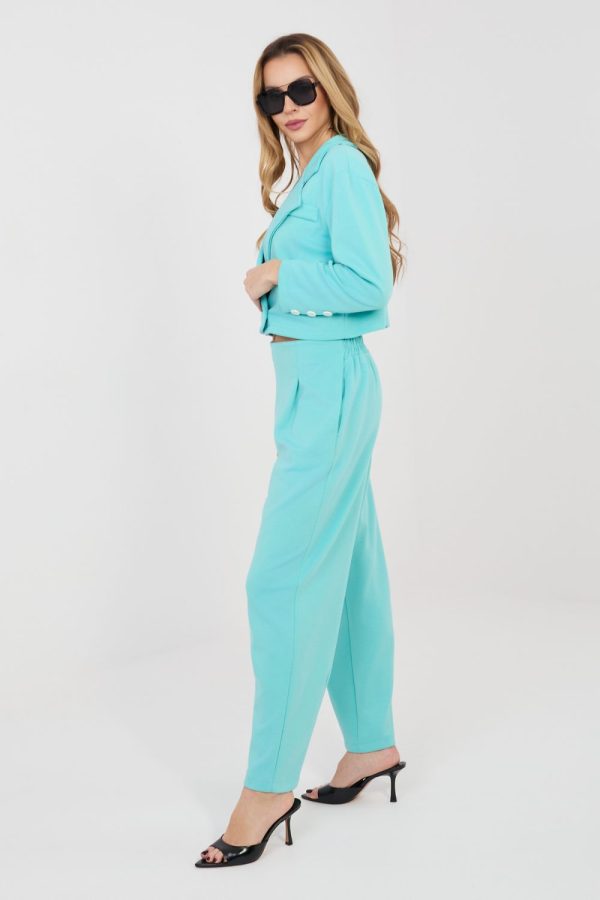 Blue Set in Pants, Trousers, Shorts with Spandex, Polyester and Viscose