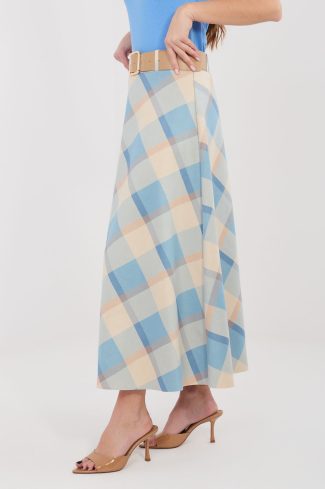 Blue Long Skirt in Skirts with Spandex and Polyester