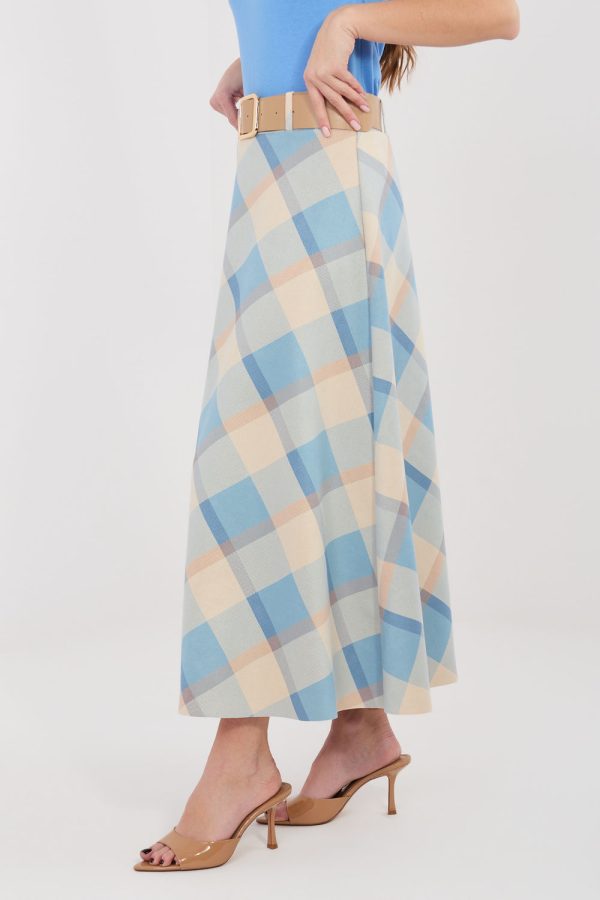 Blue Long Skirt in Skirts with Spandex and Polyester