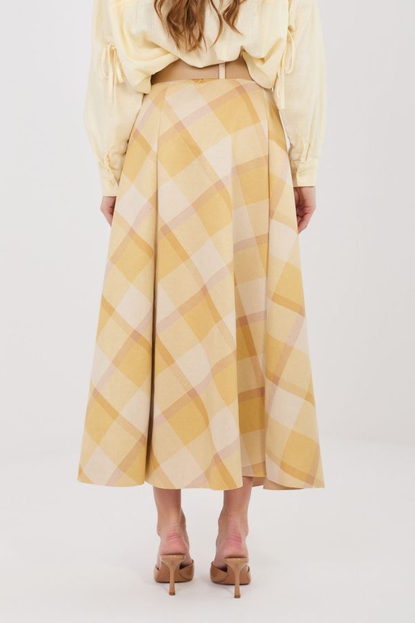 Yellow Long Skirt in Skirts with Spandex and Polyester