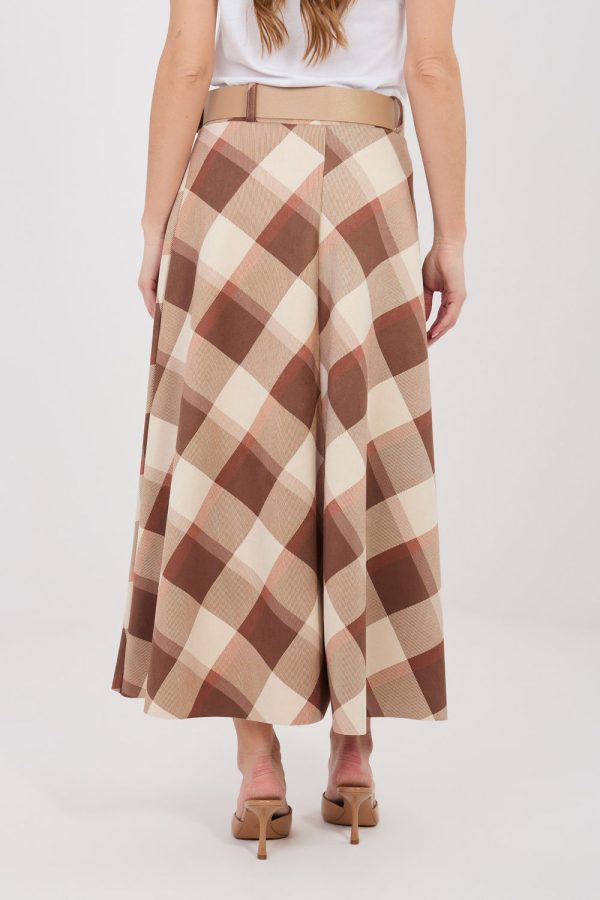 Brown Long Skirt in Skirts with Spandex and Polyester