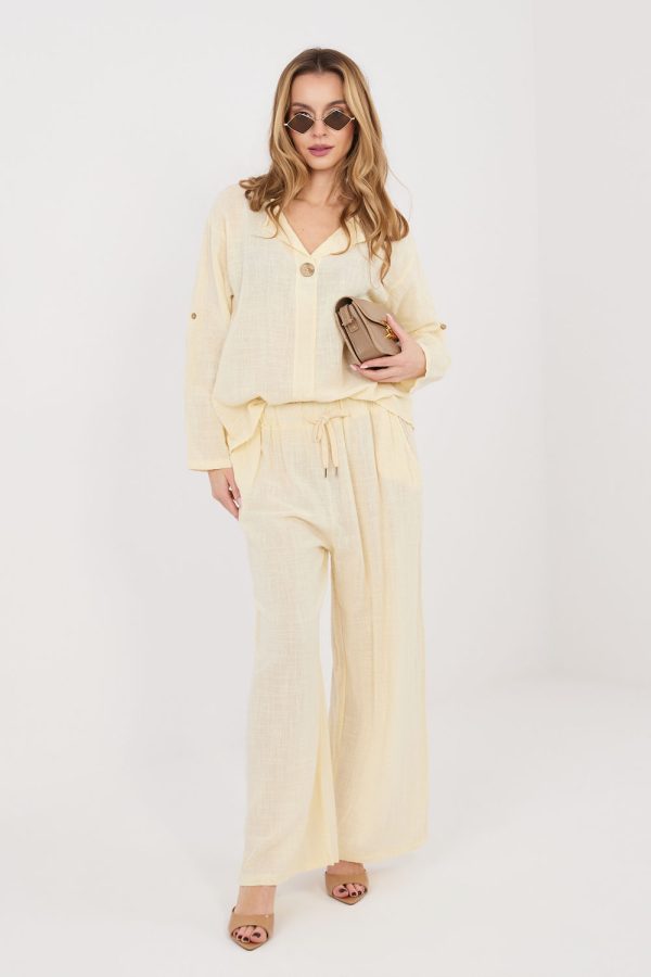 yellow Women trousers model 225496 Italy Moda