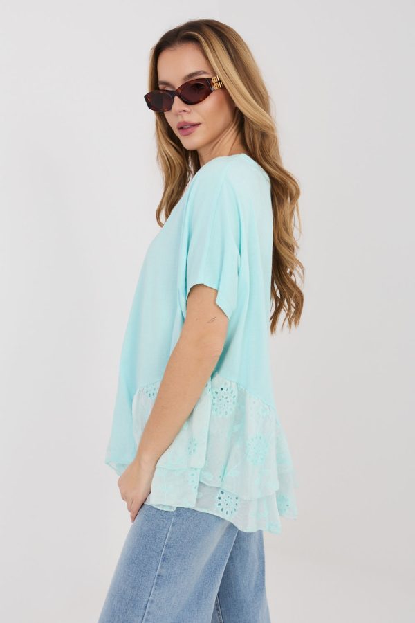 Green Blouse in Women`s Blouses, Tunics with Cotton