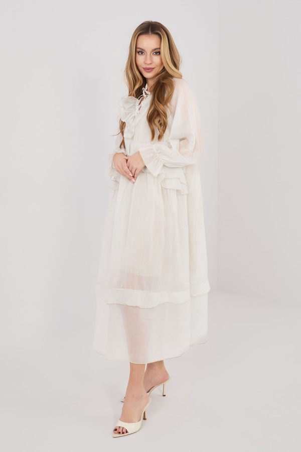 Beige Daydress in Day Dresses with Nylon and Viscose