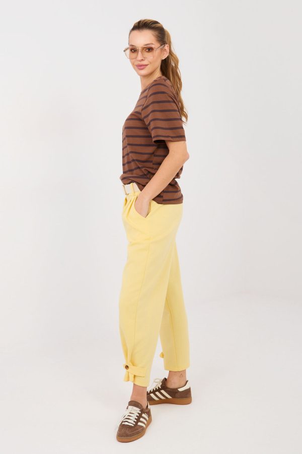 Yellow Tracksuit Trousers in Pants, Trousers, Shorts with Cotton, Spandex and Viscose