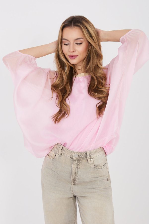 Pink Blouse in Women`s Blouses, Tunics with Lyocel and Polyester