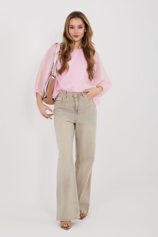 Pink Blouse in Women`s Blouses, Tunics with Lyocel and Polyester