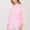 Pink Long Sleeve Shirt in Shirts For Women with Cotton and Spandex
