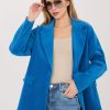 Blue Jacket in Jackets, Vests For Women with Cotton and Spandex