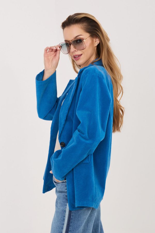 Blue Jacket in Jackets, Vests For Women with Cotton and Spandex