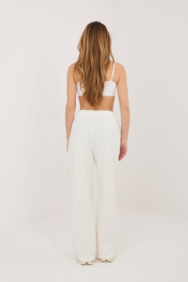Beige Tracksuit Trousers in Pants, Trousers, Shorts with Spandex, Polyester and Viscose