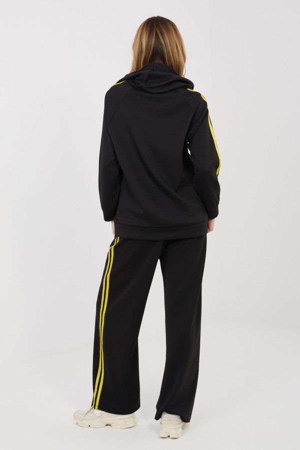 Black Set in Pants, Trousers, Shorts with Spandex, Polyester and Viscose