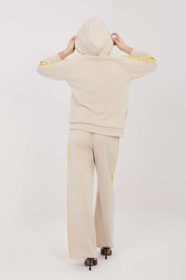 Beige Set in Pants, Trousers, Shorts with Spandex, Polyester and Viscose