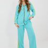 1117721 Blue Set in Pants, Trousers, Shorts with Spandex, Polyester and Viscose