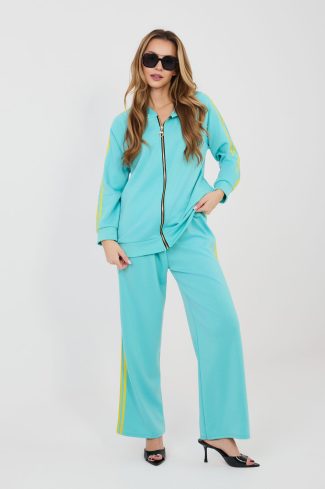1117721 Blue Set in Pants, Trousers, Shorts with Spandex, Polyester and Viscose