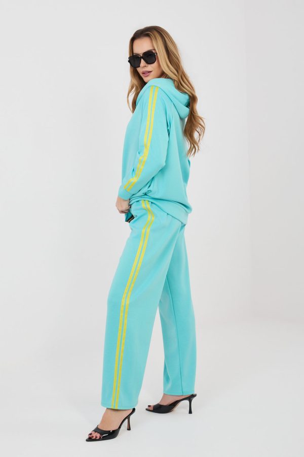 Blue Set in Pants, Trousers, Shorts with Spandex, Polyester and Viscose