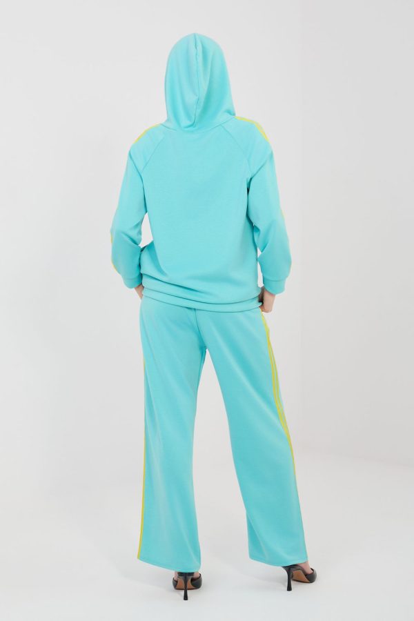 Blue Set in Pants, Trousers, Shorts with Spandex, Polyester and Viscose