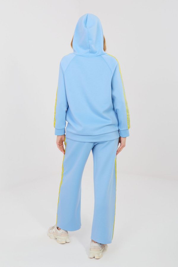 Blue Set in Pants, Trousers, Shorts with Spandex, Polyester and Viscose