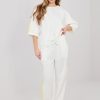 1117736 Beige Set in Pants, Trousers, Shorts with Spandex, Polyester and Viscose