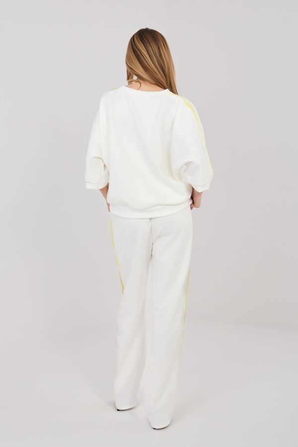Beige Set in Pants, Trousers, Shorts with Spandex, Polyester and Viscose