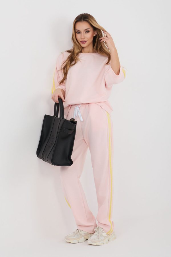 Pink Set in Pants, Trousers, Shorts with Spandex, Polyester and Viscose