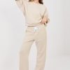 1117746 Beige Set in Pants, Trousers, Shorts with Spandex, Polyester and Viscose