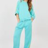Blue Set in Pants, Trousers, Shorts with Spandex, Polyester and Viscose