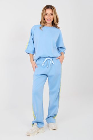 1117758 Blue Set in Pants, Trousers, Shorts with Spandex, Polyester and Viscose