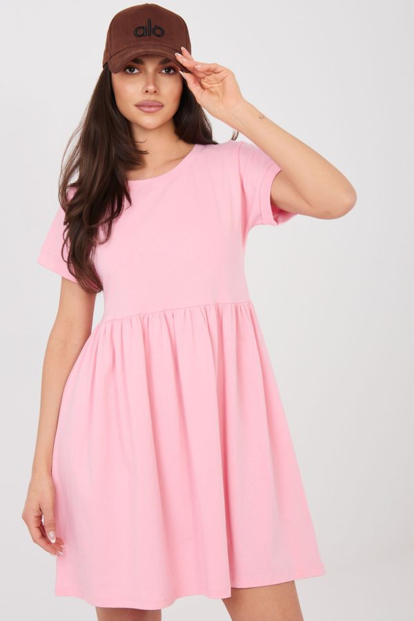 Pink Daydress in Day Dresses with Cotton and Spandex