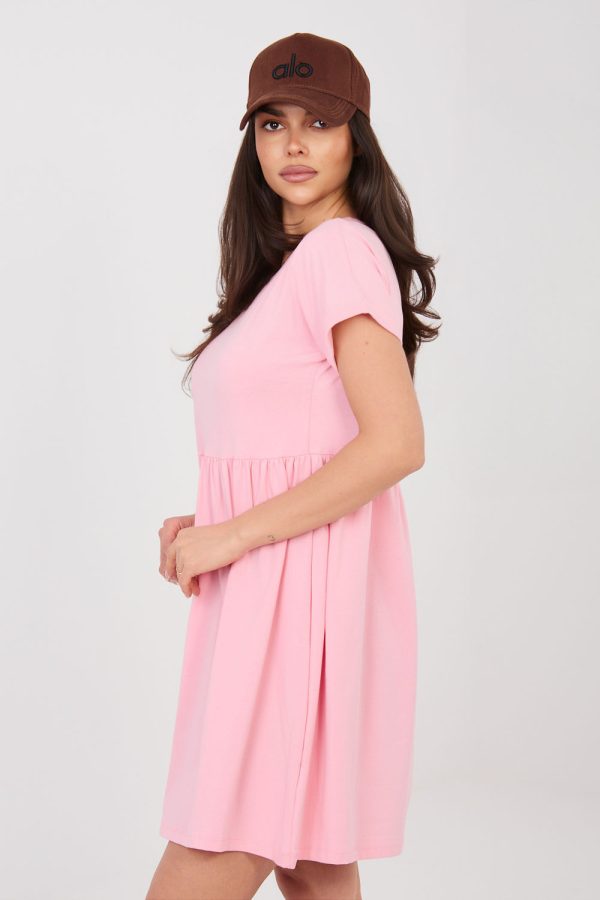 Pink Daydress in Day Dresses with Cotton and Spandex