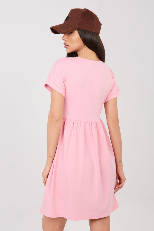 Pink Daydress in Day Dresses with Cotton and Spandex
