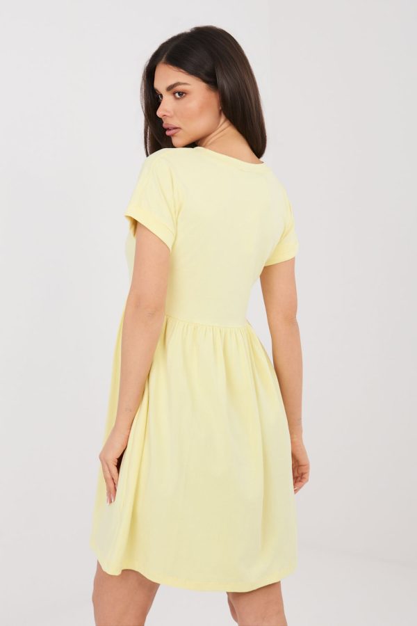Yellow Daydress in Day Dresses with Cotton and Spandex