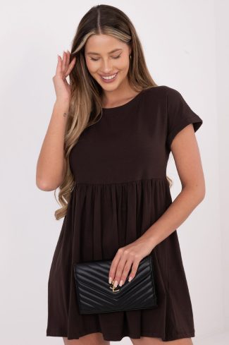 Brown Daydress in Day Dresses with Cotton and Spandex