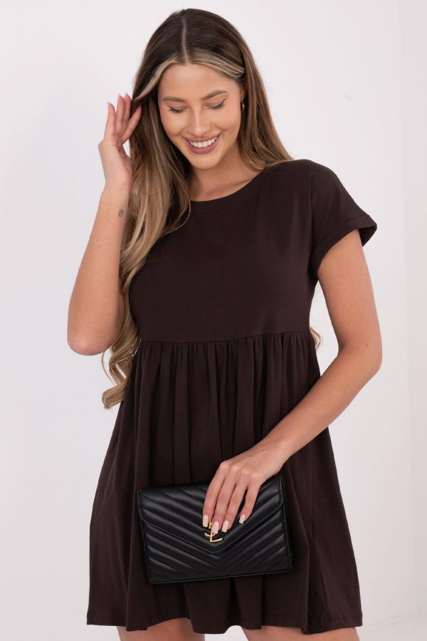 Brown Daydress in Day Dresses with Cotton and Spandex